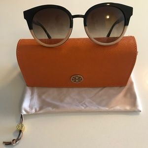 Authentic Tory Burch Panama Sunglasses black/tan